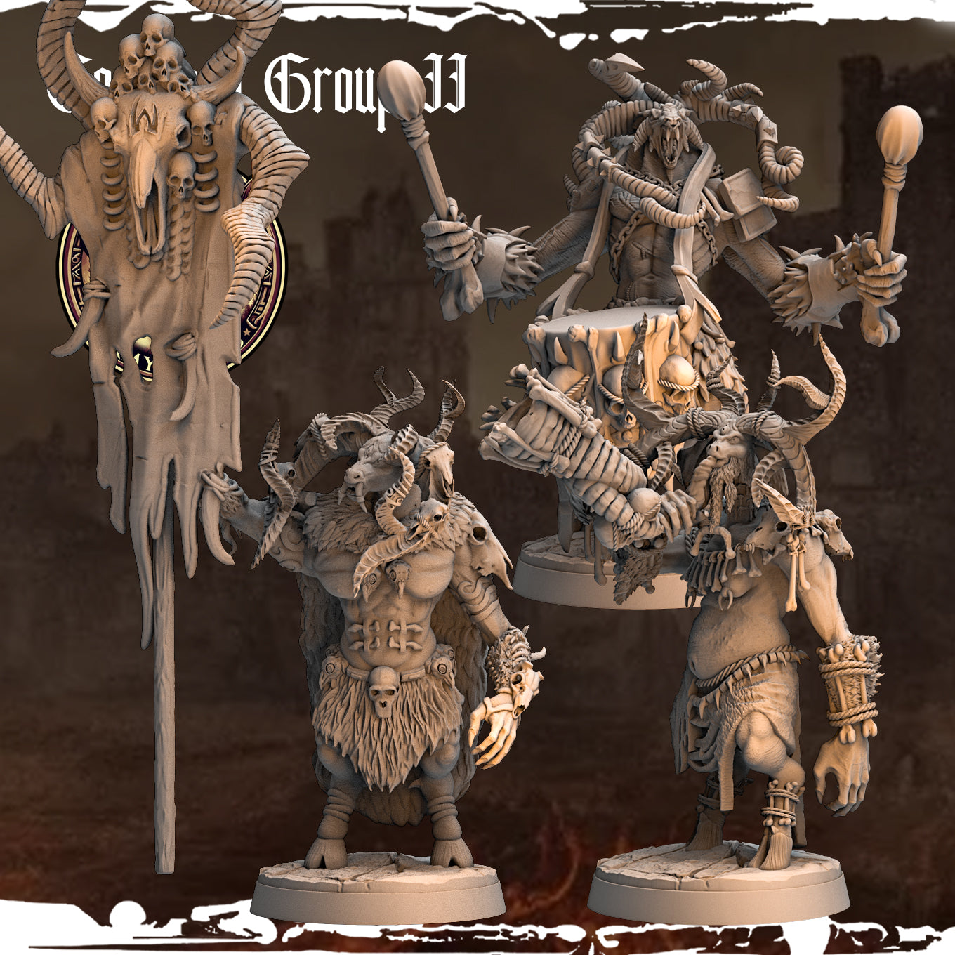 Monolith Arts - Beasts - Command Group #2 - DnD/TTRPG Figure/Miniature