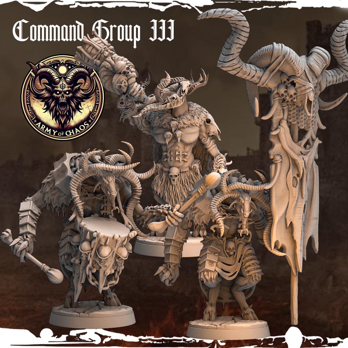 Monolith Arts - Beasts - Command Group #3 - DnD/TTRPG Figure/Miniature