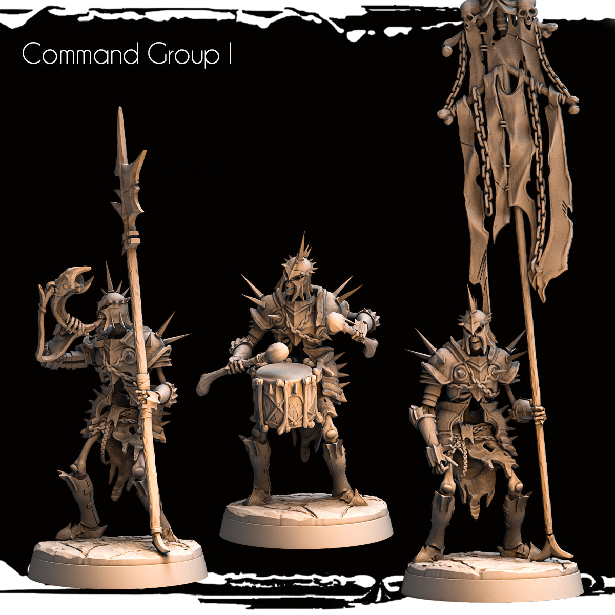 Monolith Arts - Skeletons - Command Group #1 - DnD/TTRPG Figure/Miniature