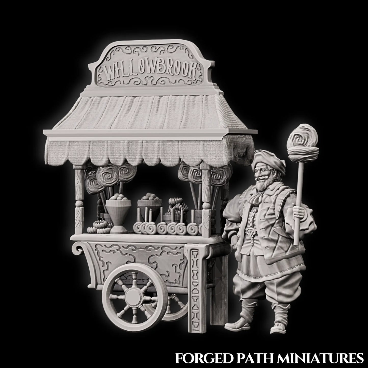 Forged Path - Willowbrook Circus - Cotton Candy Vendor - DnD/Pathfinder/TTRPG