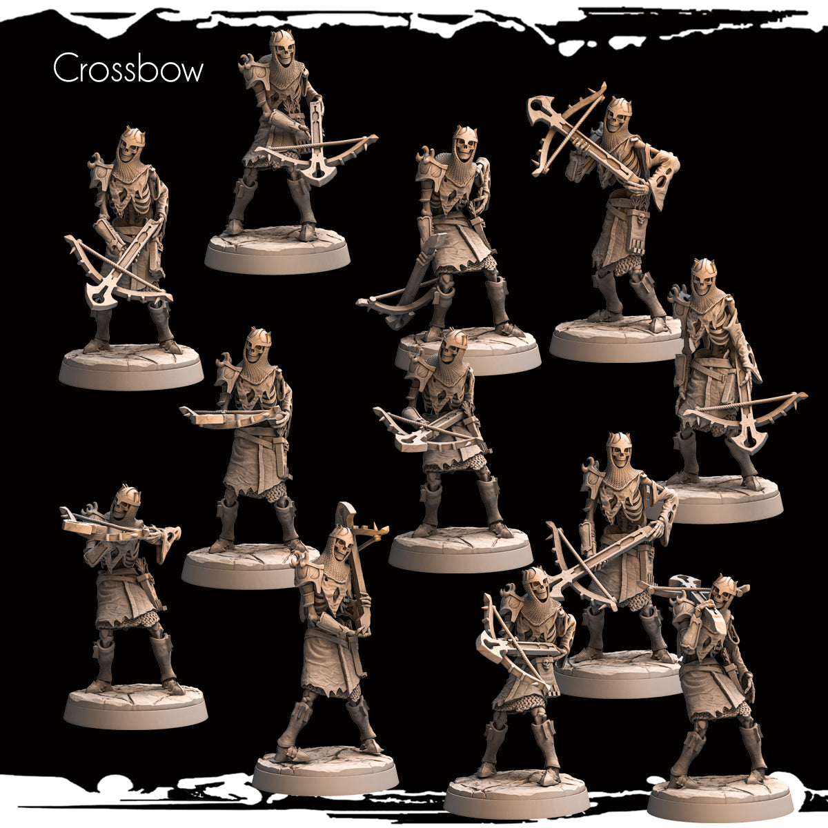 Monolith Arts - Skeletons - Crossbowmen - DnD/TTRPG Figure/Miniature