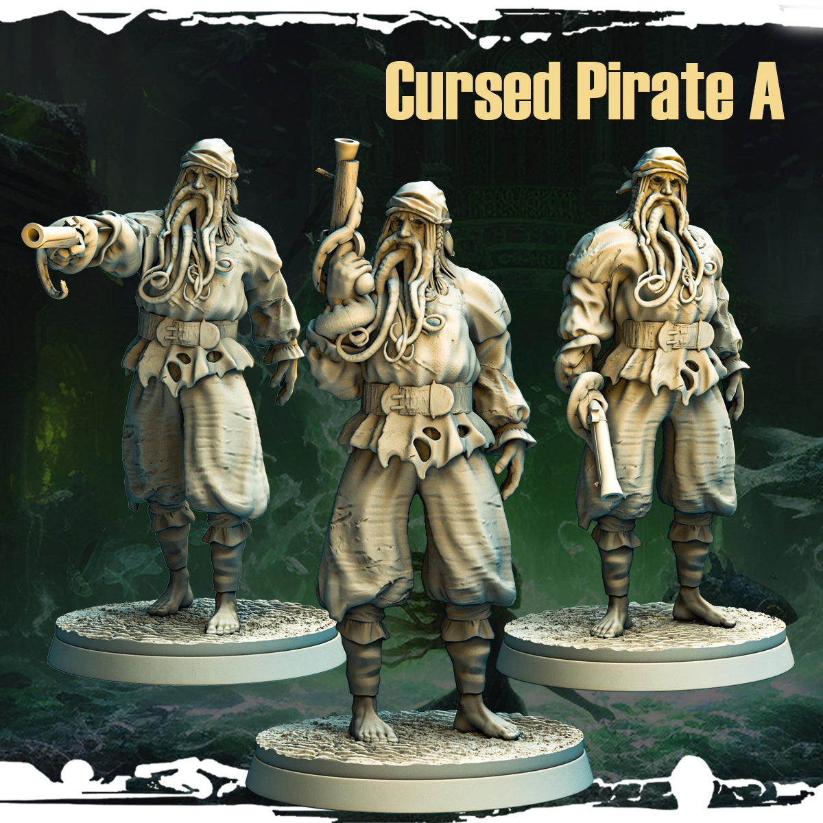 Monolith Arts - Terror on Cursed Waters - Cursed Pirate #1 - DnD/TTRPG Figure/Miniature