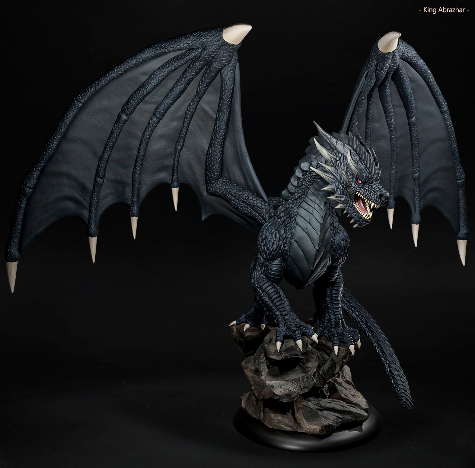 Amra 3D Art - Shadow Dragon - DnD/TTRPG Figure/Miniature - Helios3DPrinting