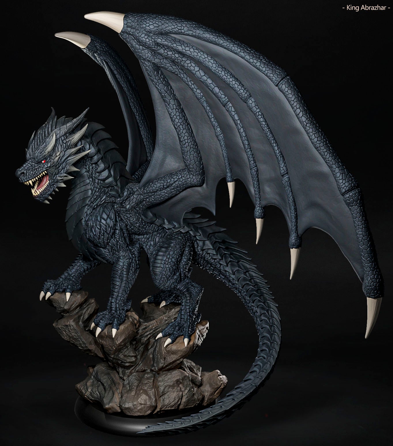 Amra 3D Art - Shadow Dragon - DnD/TTRPG Figure/Miniature - Helios3DPrinting