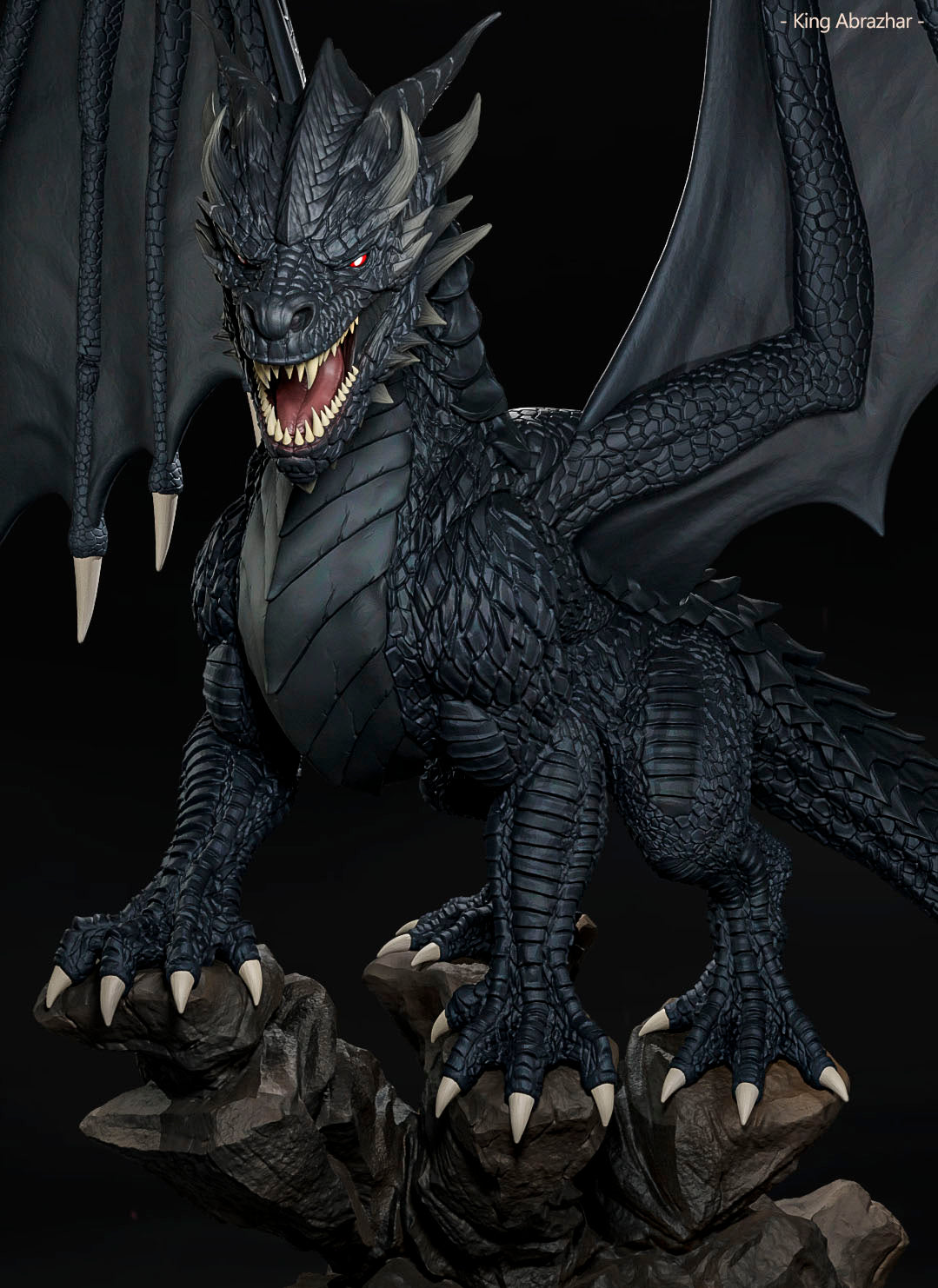 Amra 3D Art - Shadow Dragon - DnD/TTRPG Figure/Miniature - Helios3DPrinting