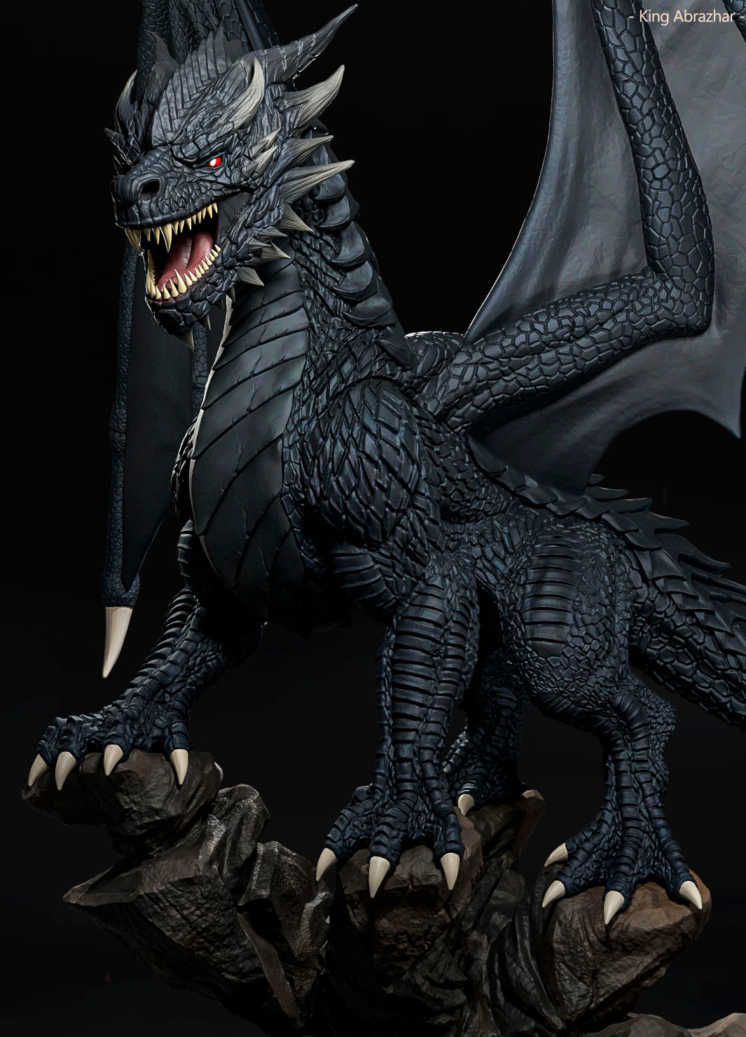 Amra 3D Art - Shadow Dragon - DnD/TTRPG Figure/Miniature - Helios3DPrinting