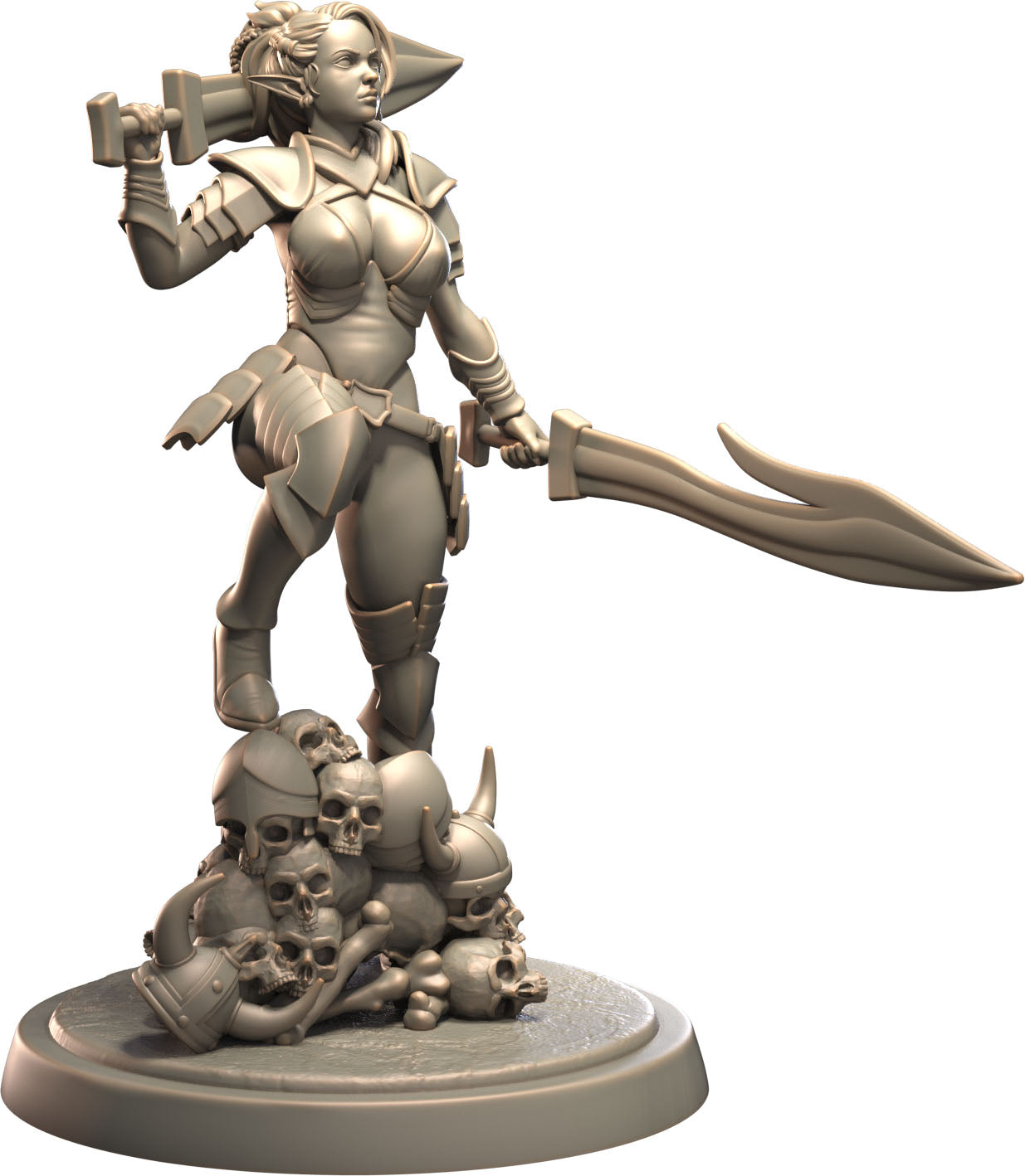 3D IPStudios - Elf Warriors - Draelith - Pin Up/Figure/Model/Diorama - Helios3DPrinting