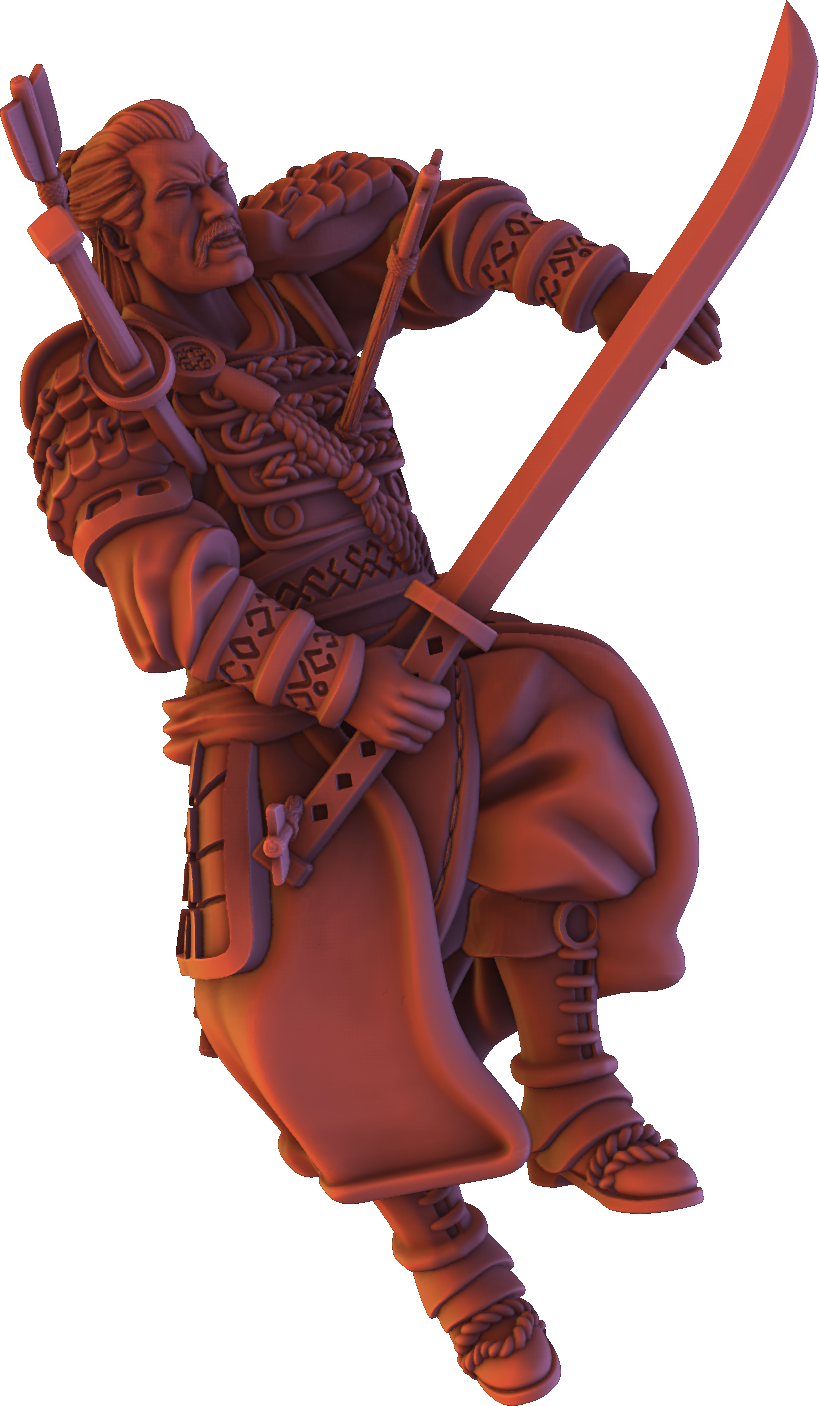 Forged Path - Tokugawa Guardians - Fallen Samurai - DnD/Pathfinder/TTRPG Figure