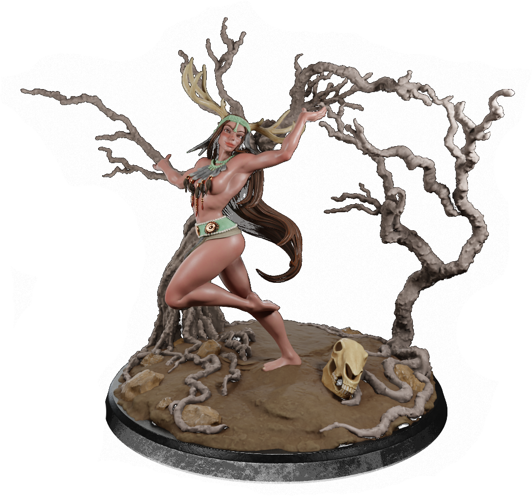Alain Viesca - Deer Woman (Lure) - 32/75/120mm Pin Up/Figure/Model/Diorama - Helios3DPrinting