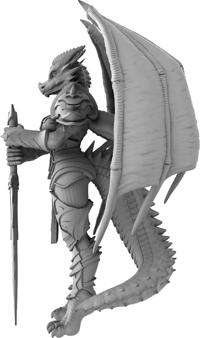 Jugglers Miniatures - Dragonborn Warrior #2 - DnD/TTRPG/Roleplaying/Wargames