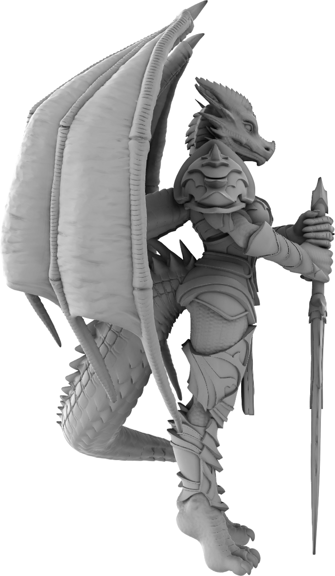 Jugglers Miniatures - Dragonborn Warrior #2 - DnD/TTRPG/Roleplaying/Wargames
