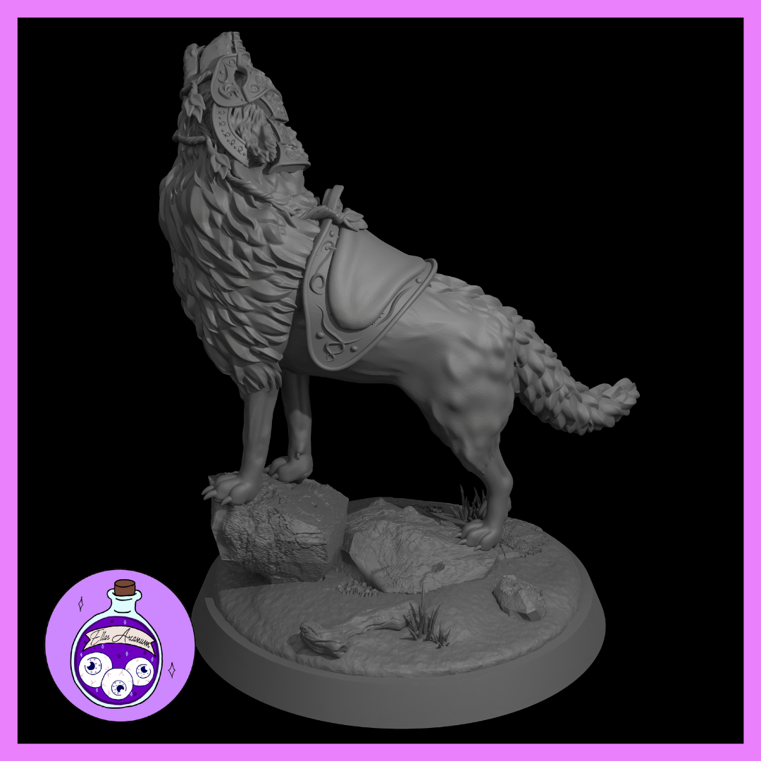 Ella's Arcanum - Wild Hunt - Dire Wolf Steed - 3 Poses - DnD/Pathfinder/TTRPG