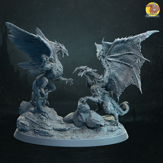 Solgoodcreations - Heaven's Rule - Holy vs Unholy Dragon - DnD/TTRPG Figure/Miniature