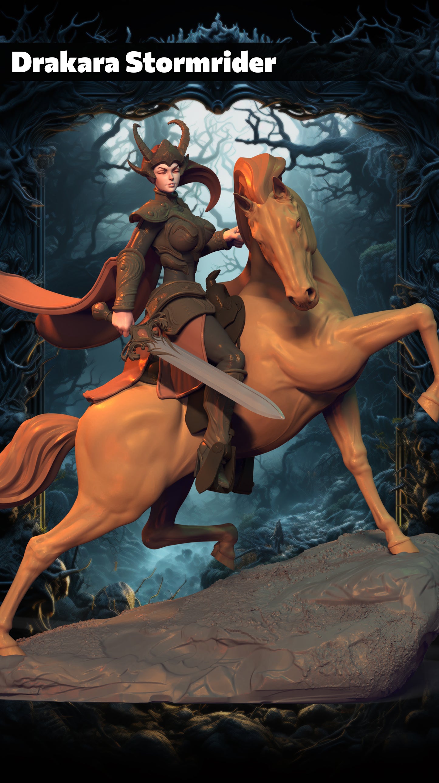 Z Kino - Drakara Stormrider - 75mm Pin Up/Figure/Model/Diorama