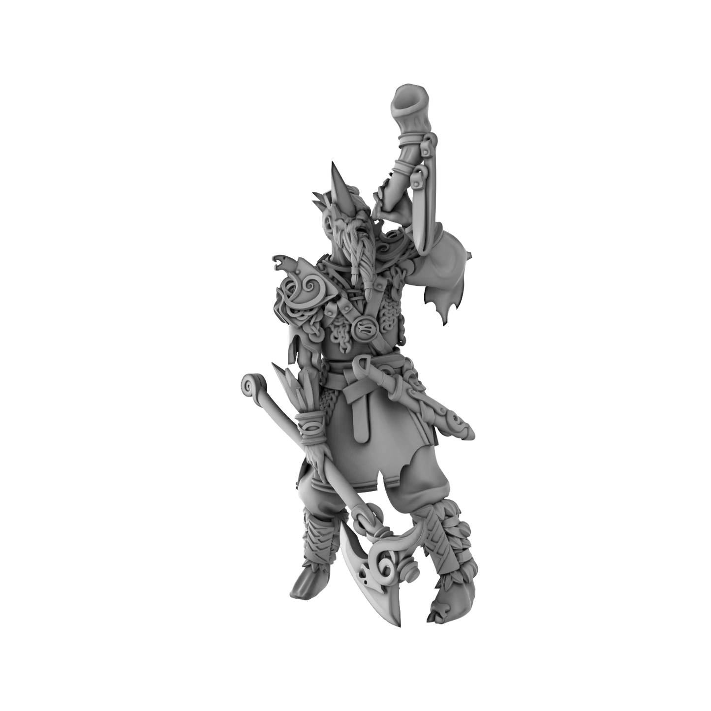 3DPZstudio - Dreadmist - Draugr Captain - DnD/TTRPG Figure/Miniature - Helios3DPrinting
