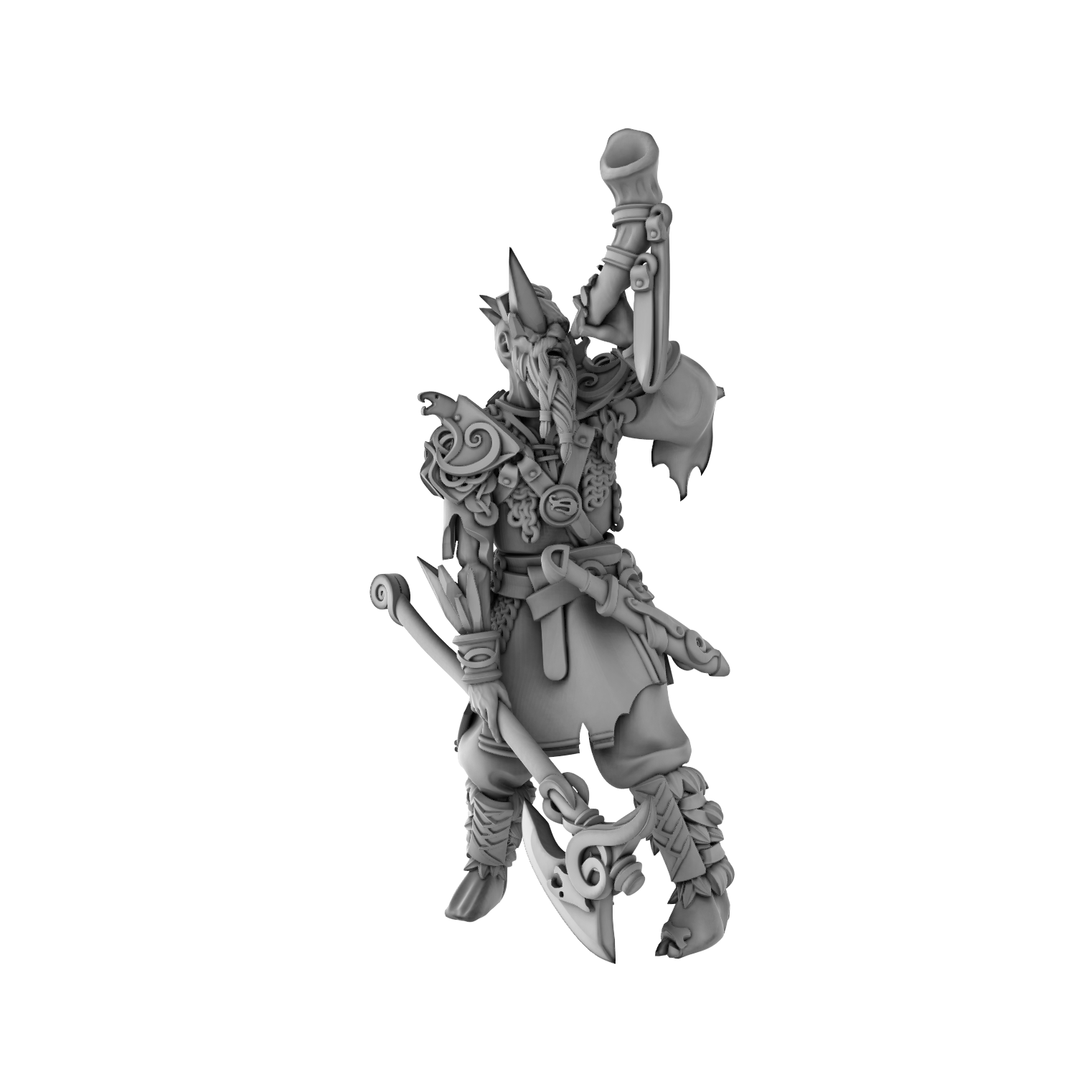 3DPZstudio - Dreadmist - Draugr Captain - DnD/TTRPG Figure/Miniature - Helios3DPrinting