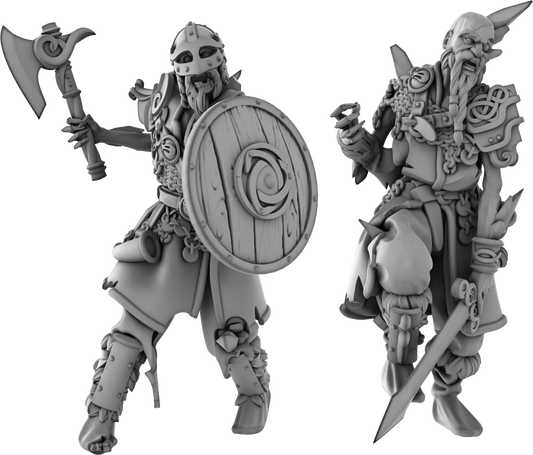 3DPZstudio - Dreadmist - Draugr Raider - DnD/TTRPG Figure/Miniature - Helios3DPrinting
