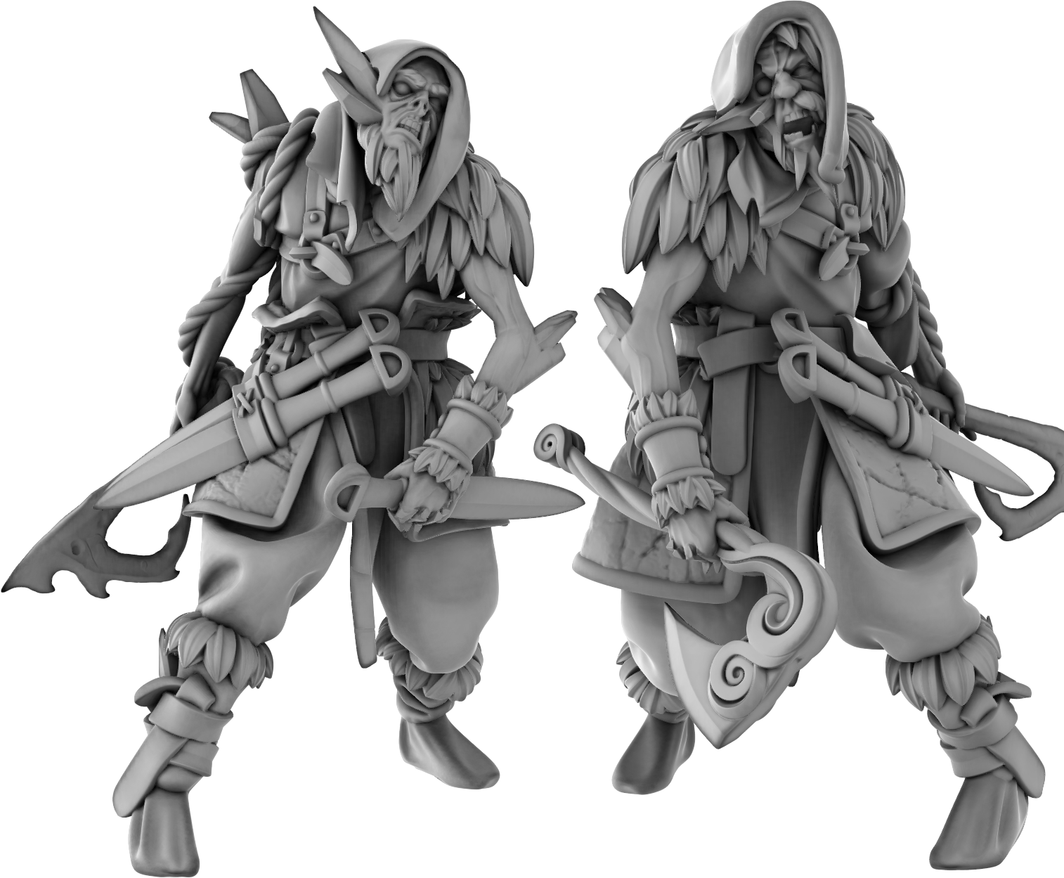 3DPZstudio - Dreadmist - Draugr Sapper - DnD/TTRPG Figure/Miniature - Helios3DPrinting