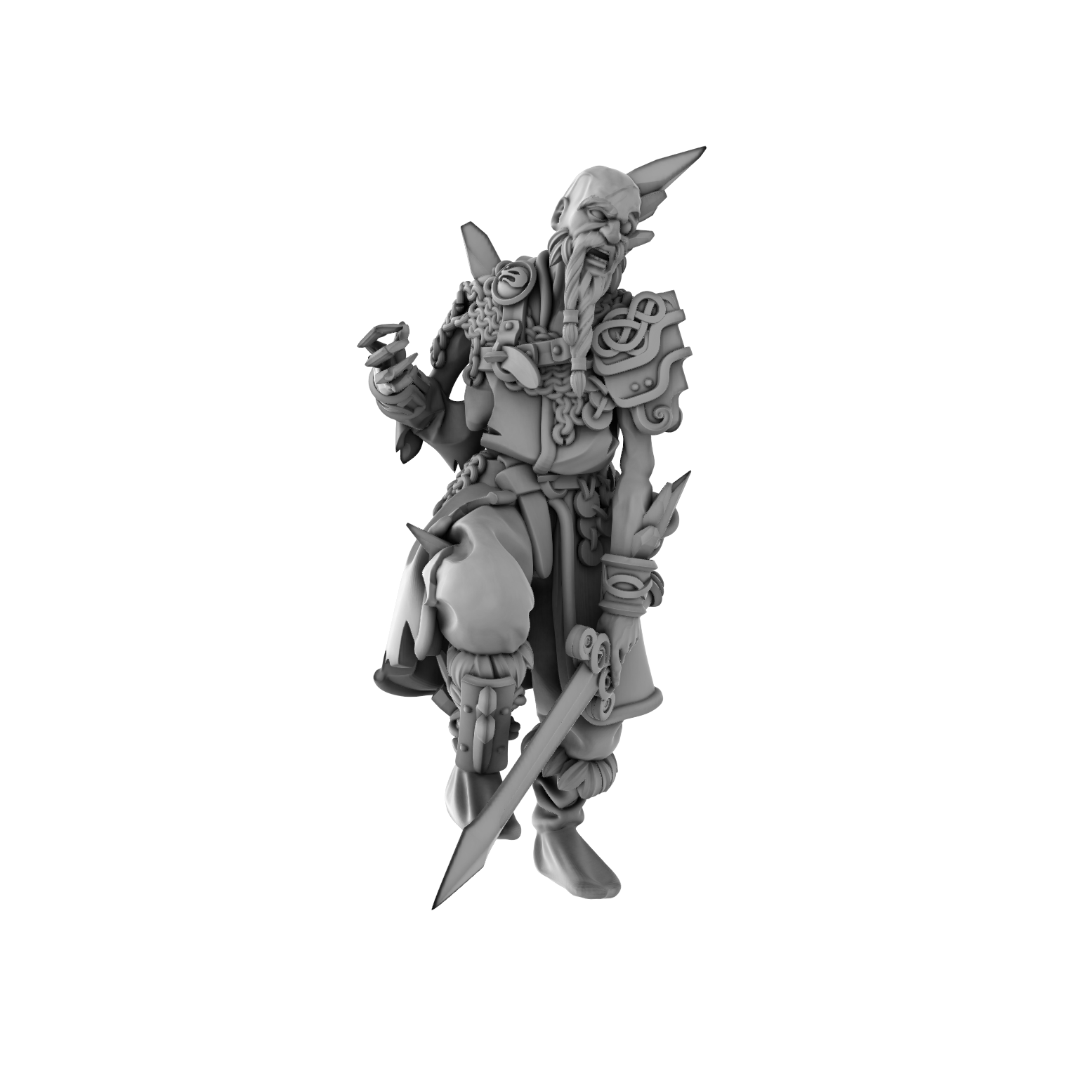 3DPZstudio - Dreadmist - Draugr Raider - DnD/TTRPG Figure/Miniature - Helios3DPrinting