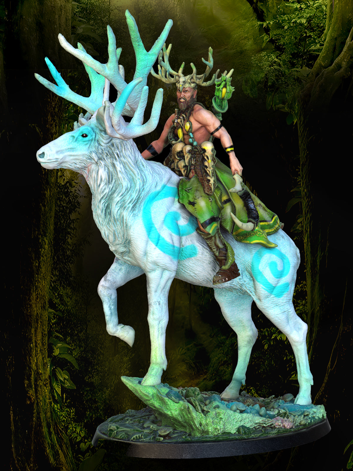 Printomancer - Druid: Wappellious & Stag - 32/75mm Pin Up/Figure/Model/Diorama