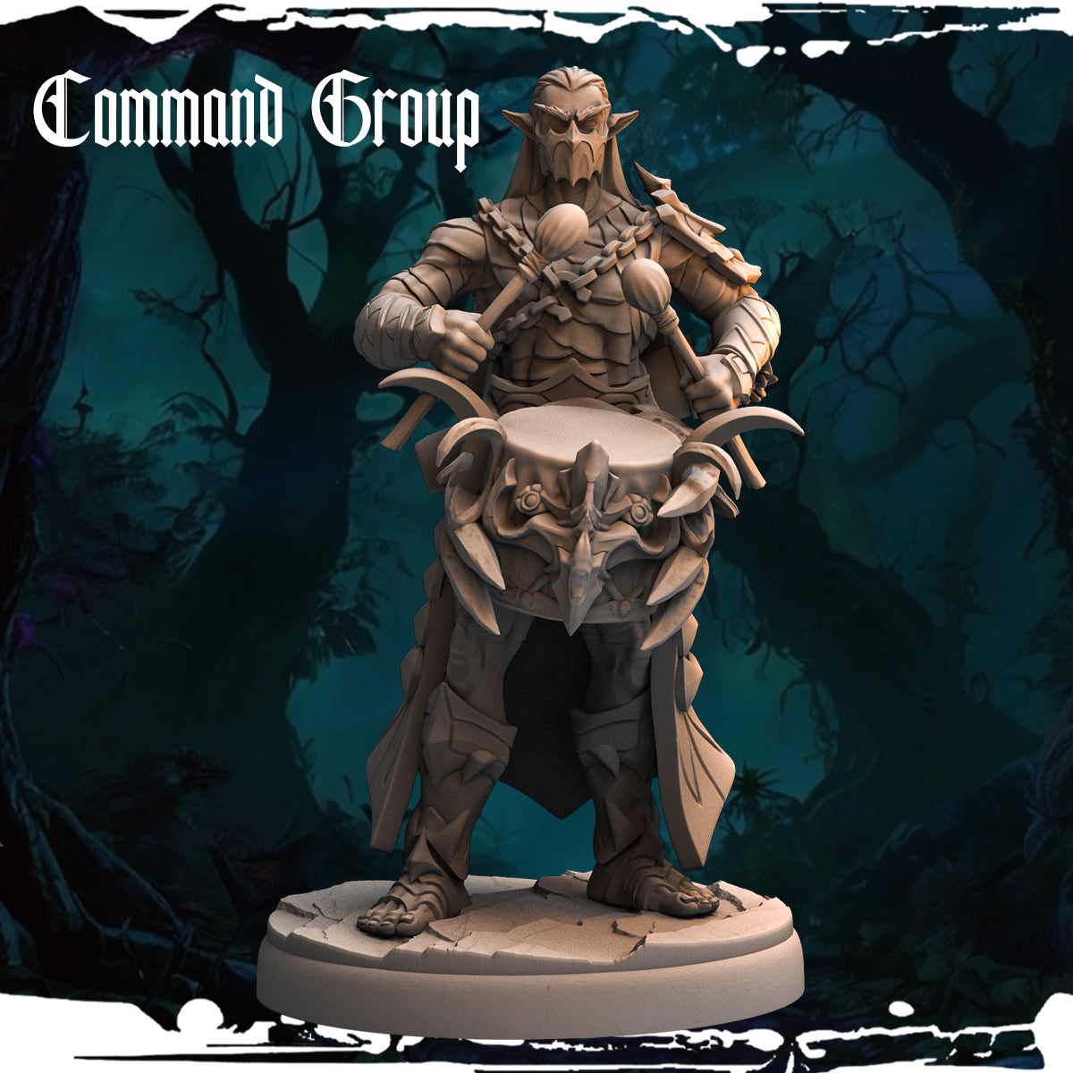 Monolith Arts - Dark Elves - Drummer #1 - DnD/TTRPG Figure/Miniature