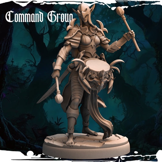 Monolith Arts - Dark Elves - Drummer #3 - DnD/TTRPG Figure/Miniature