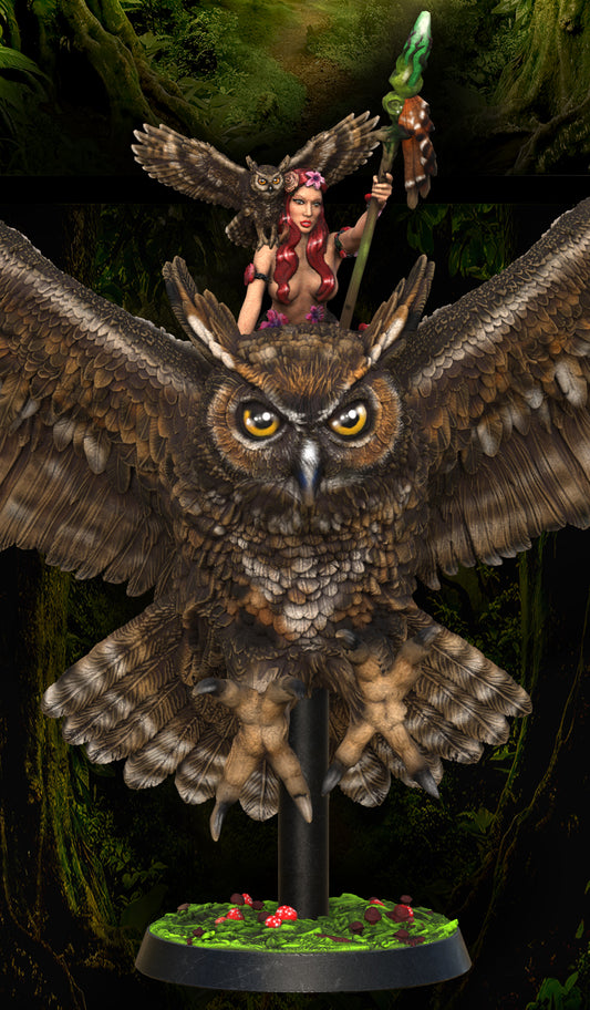 Printomancer - Dryad: Eloven & Owl - 32/75mm Pin Up/Figure/Model/Diorama