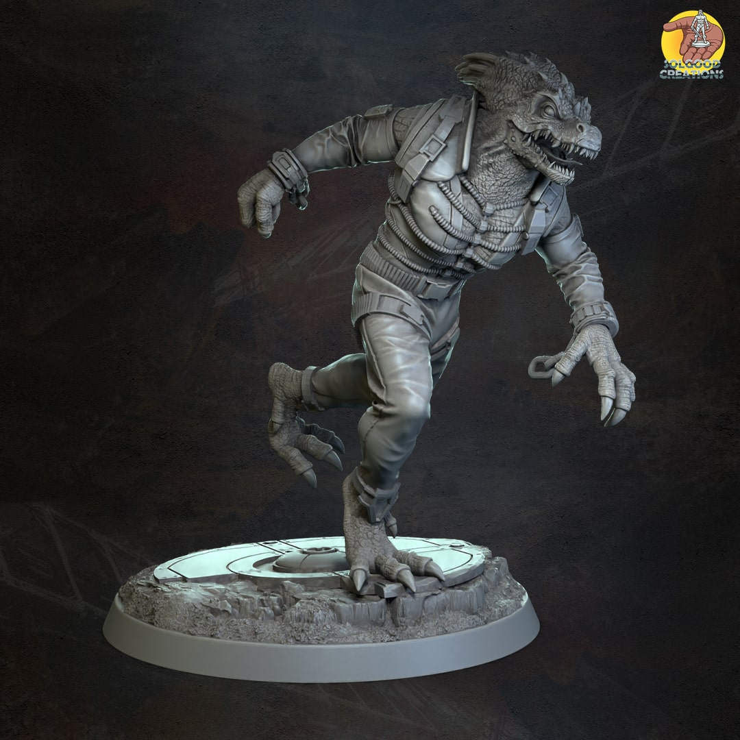Solgoodcreations - Space Outpost - Lizardman #2 - DnD/TTRPG Figure/Miniature