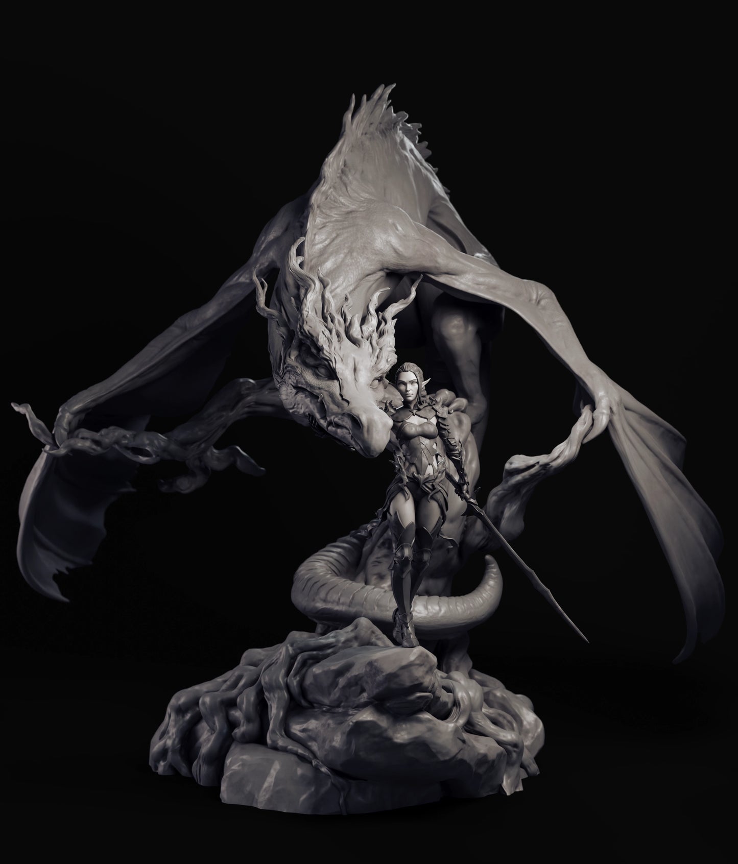 Arxila - Eldra Emberfyre, Dragon Rider - 75mm Pin Up/Figure/Model/Diorama