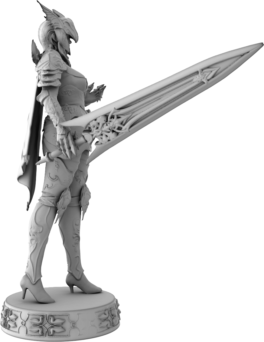 Outer Space Design - Elwyn Swordmaster - 75mm Pin Up/Figure/Model/Diorama