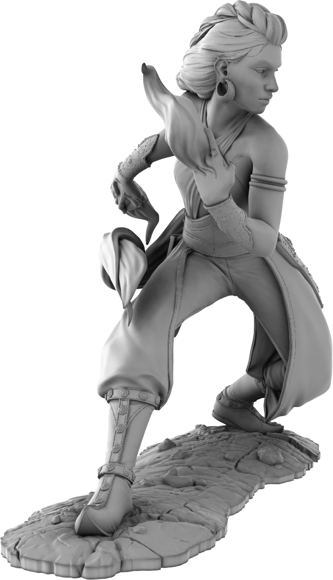 Amra 3D Art - Elements - Fire - 75mm Pin Up/Figure/Model/Diorama - Helios3DPrinting