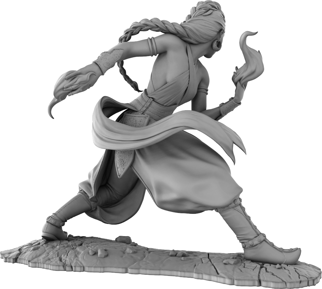 Amra 3D Art - Elements - Fire - 75mm Pin Up/Figure/Model/Diorama - Helios3DPrinting