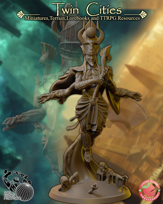 3DPZstudio - Gilded Host - Scarab Emperor - DnD/TTRPG Figure/Miniature - Helios3DPrinting