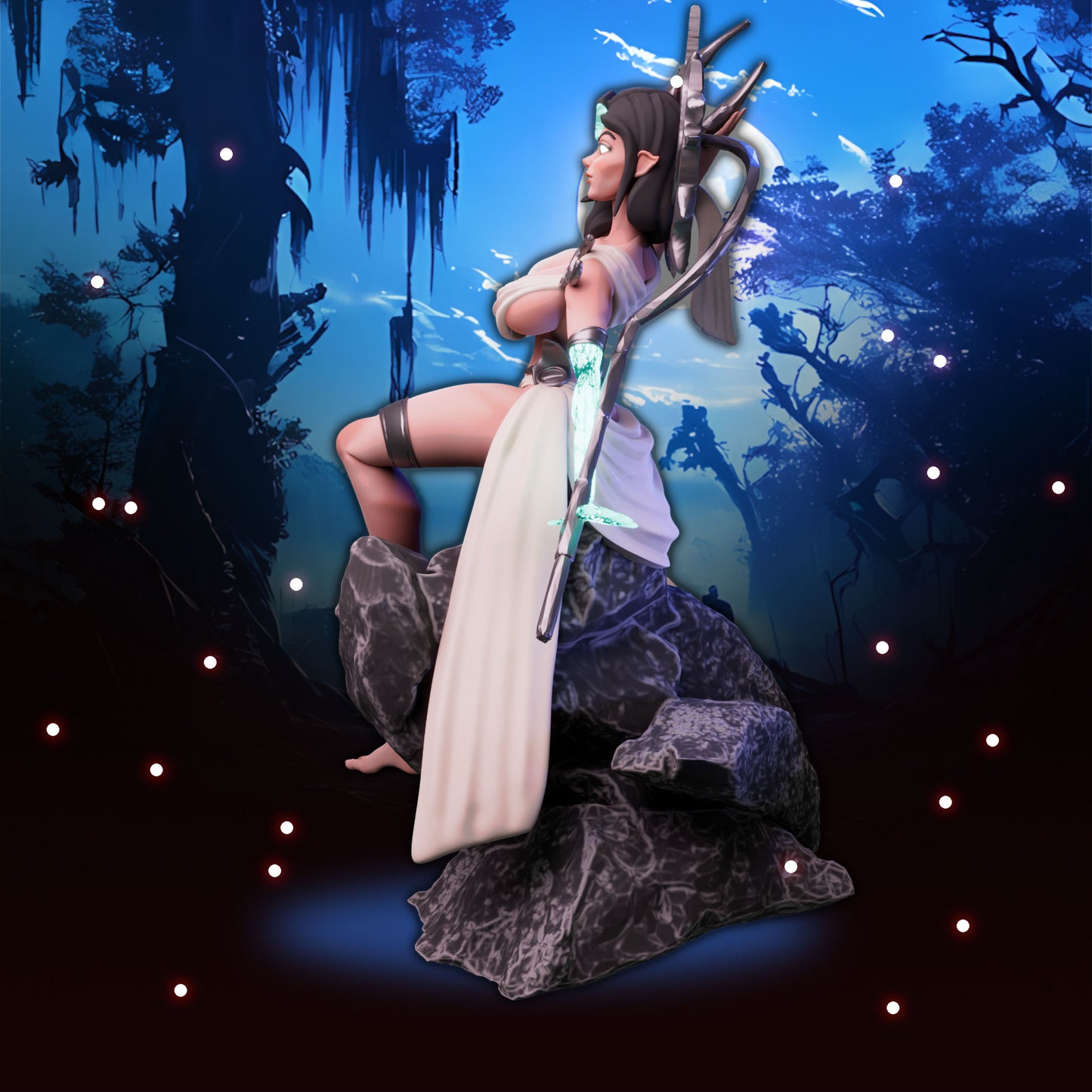 Anexeo's Forge - Woodland Witches - Estella - 32/75mm Pin Up/Figure/Model/Diorama - Helios3DPrinting