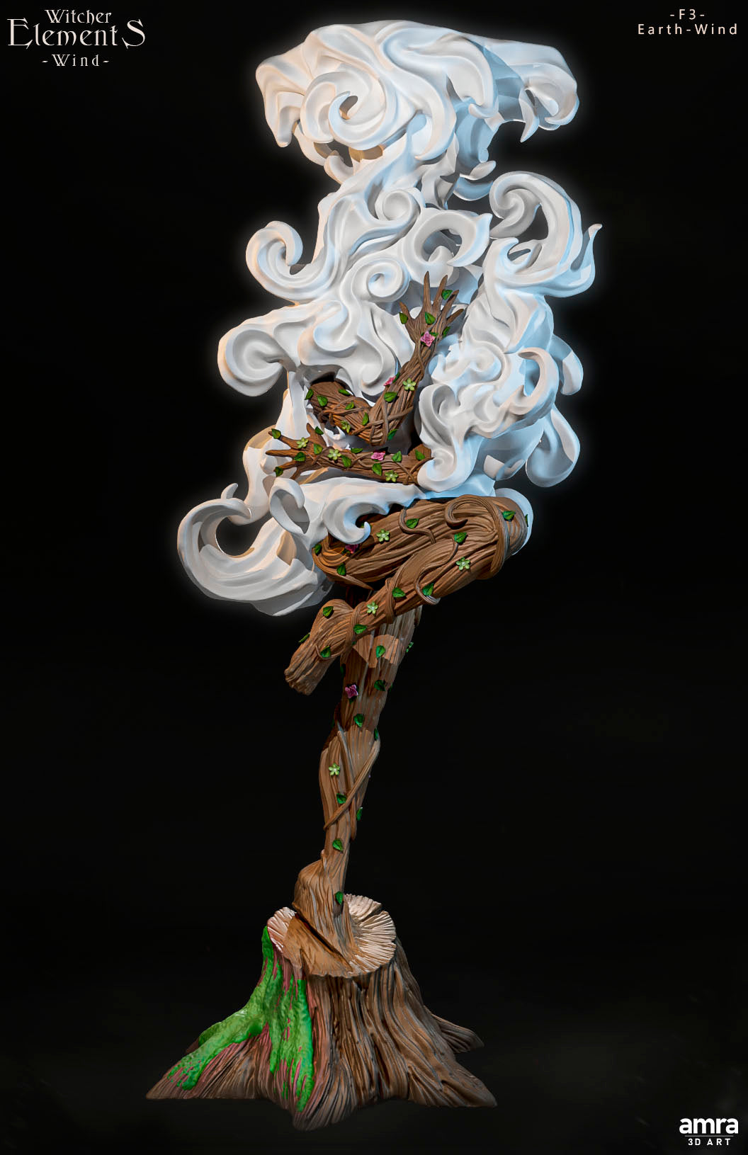 Amra 3D Art - Witcher Elements - Wind #2 - 80mm Pin Up/Figure/Model/Diorama - Helios3DPrinting