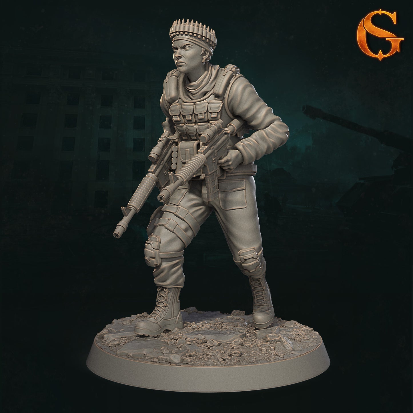 Solgoodcreations - Demonic Incursion in Kharkiv - Resistance Fighter #1 - DnD/TTRPG Figure/Miniature