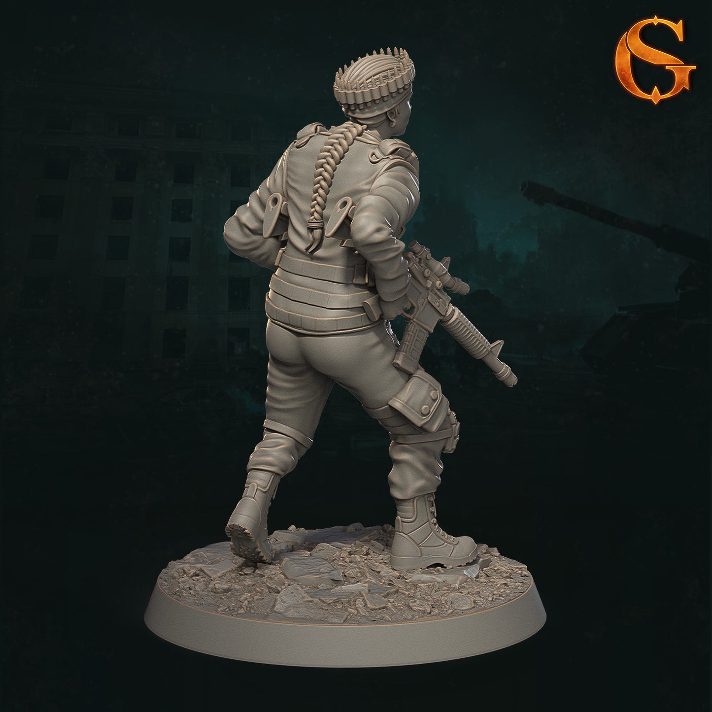 Solgoodcreations - Demonic Incursion in Kharkiv - Resistance Fighter #1 - DnD/TTRPG Figure/Miniature