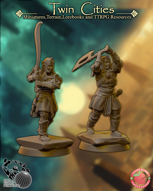 3DPZstudio - Gilded Host - Swordsmen - DnD/TTRPG Figure/Miniature - Helios3DPrinting