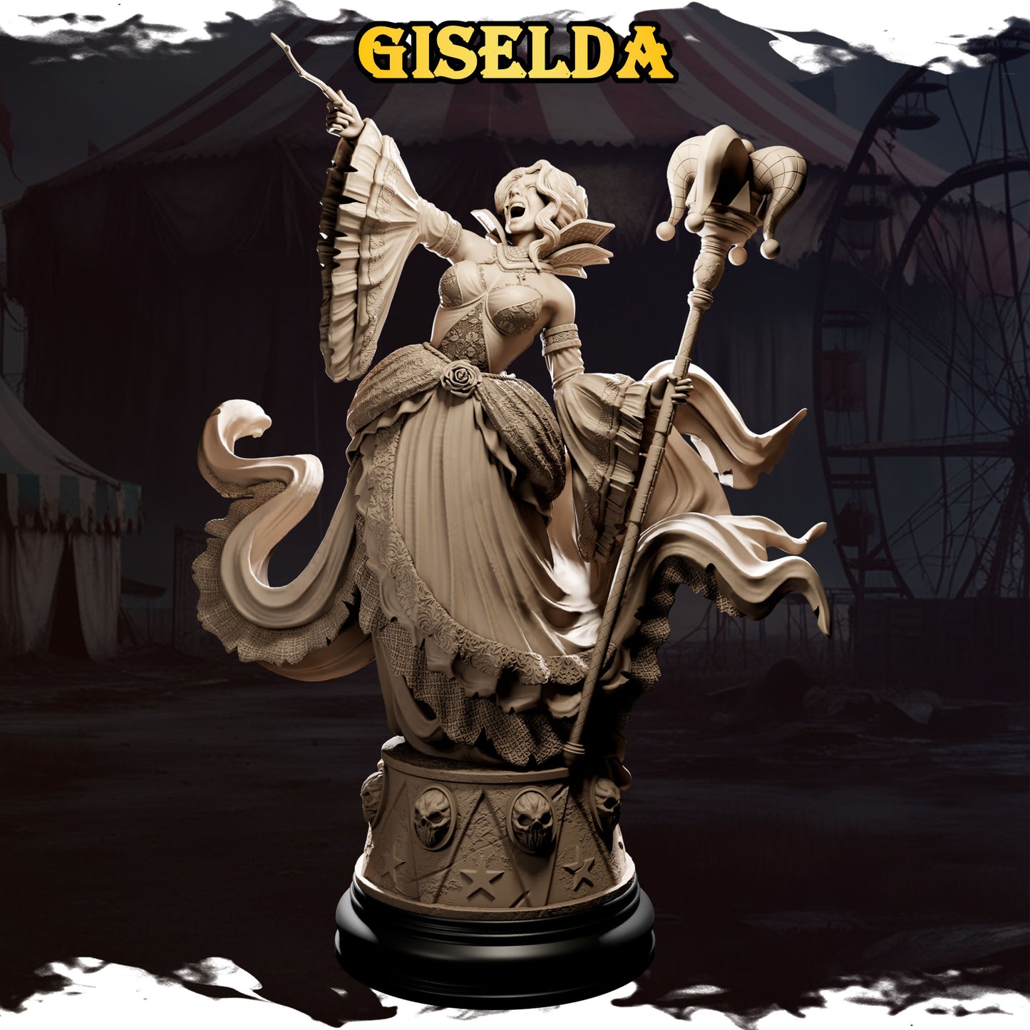 Underworld Miniatures - Circus of Madness - Giselda - 32/75/120mm Pin Up/Figure/Model/Diorama - Helios3DPrinting