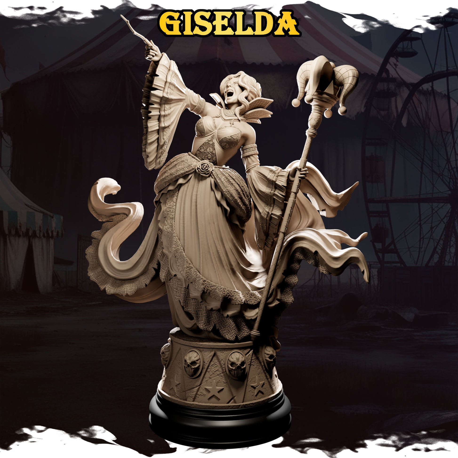 Underworld Miniatures - Circus of Madness - Giselda - 32/75/120mm Pin Up/Figure/Model/Diorama - Helios3DPrinting