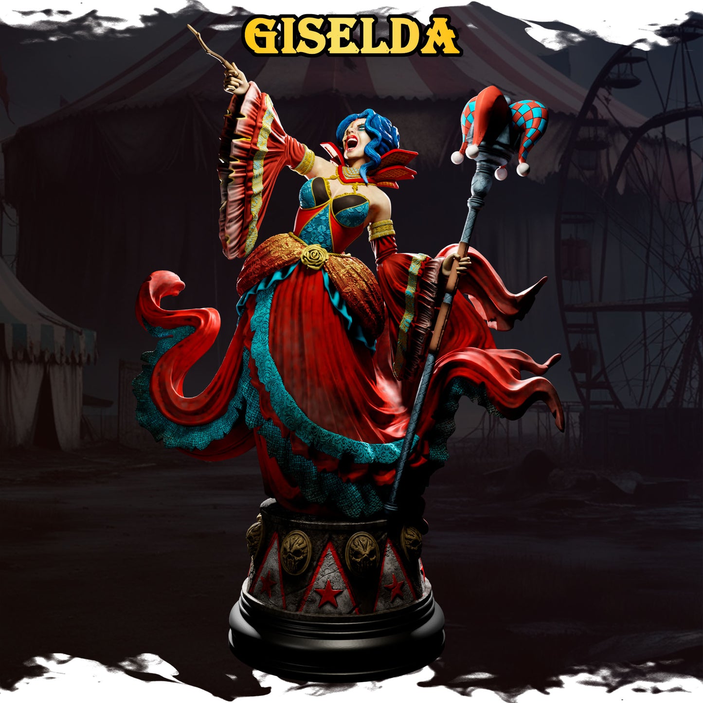 Underworld Miniatures - Circus of Madness - Giselda - 32/75/120mm Pin Up/Figure/Model/Diorama - Helios3DPrinting