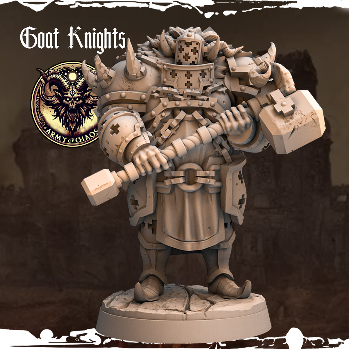 Monolith Arts - Beasts - Goat Knight - DnD/TTRPG Figure/Miniature