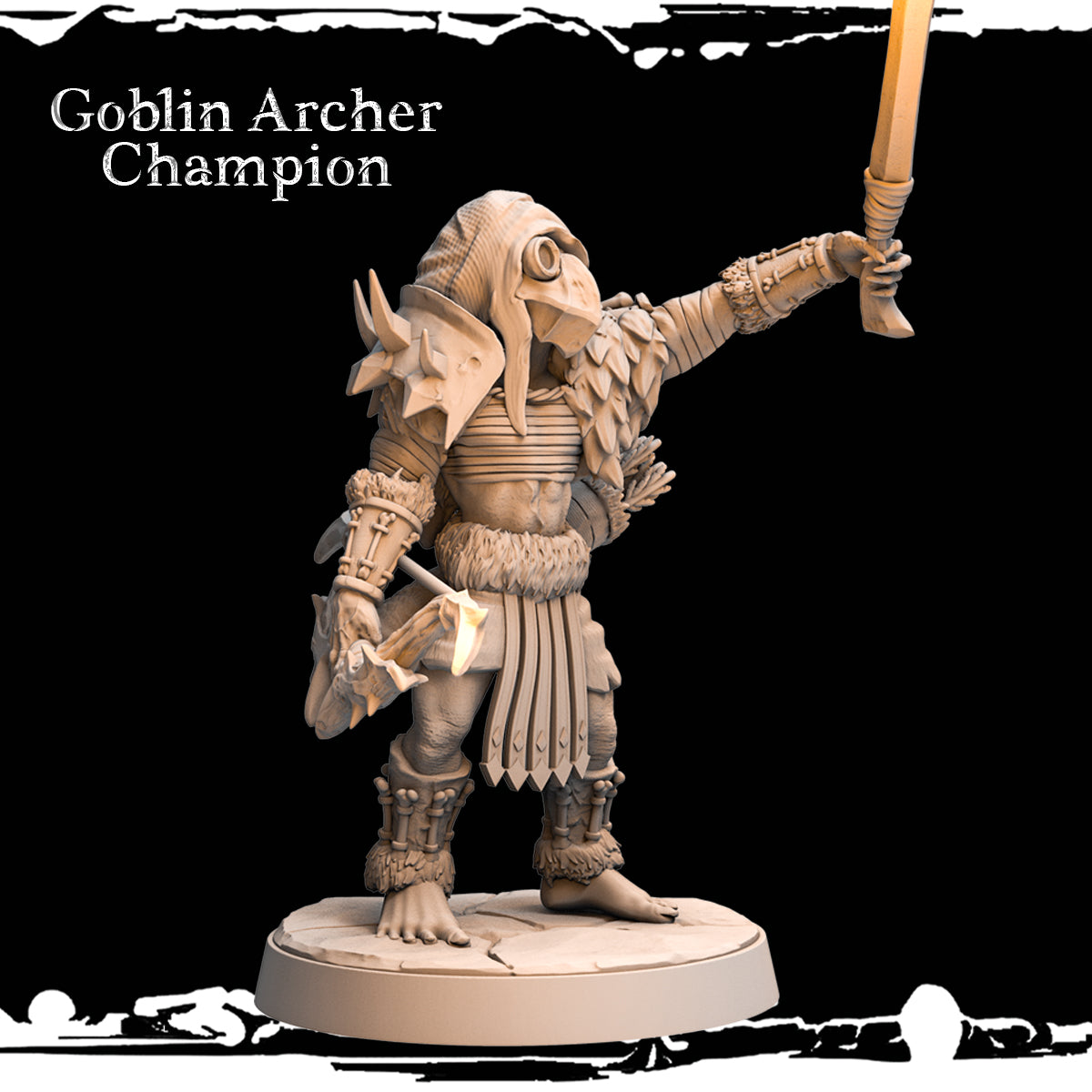 Monolith Arts - Greenskins - Archer Champion - DnD/TTRPG Figure/Miniature