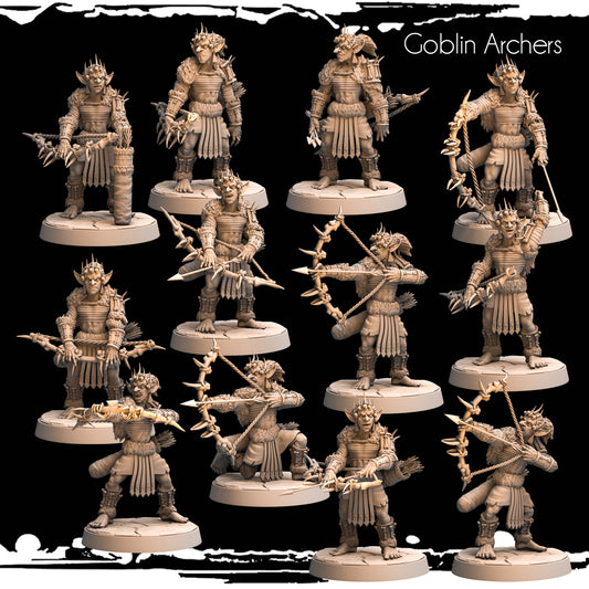 Monolith Arts - Greenskins - Goblin Archers - DnD/TTRPG Figure/Miniature