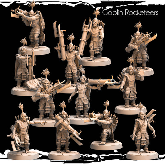 Monolith Arts - Greenskins - Goblin Rocketeers - DnD/TTRPG Figure/Miniature