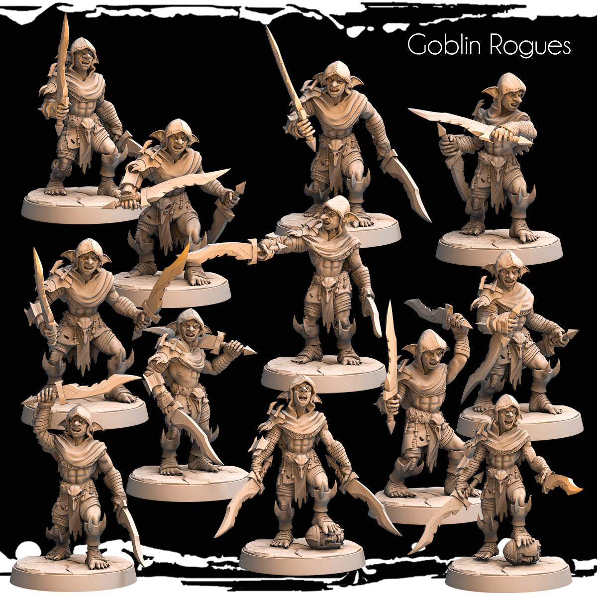 Monolith Arts - Greenskins - Goblin Rogues - DnD/TTRPG Figure/Miniature