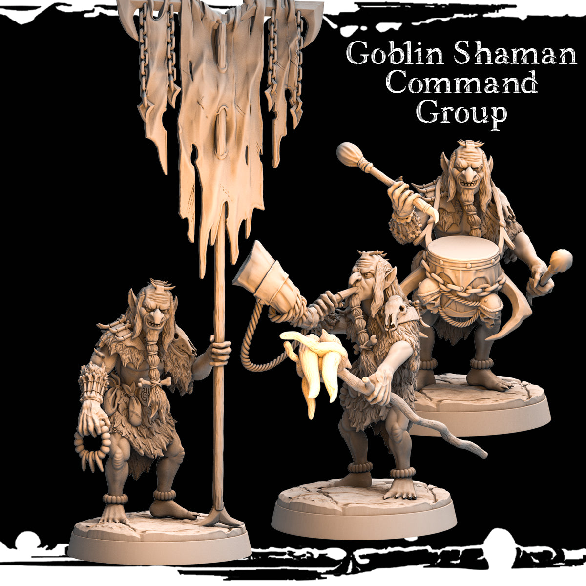 Monolith Arts - Greenskins - Goblin Command Shaman - DnD/TTRPG Figure/Miniature