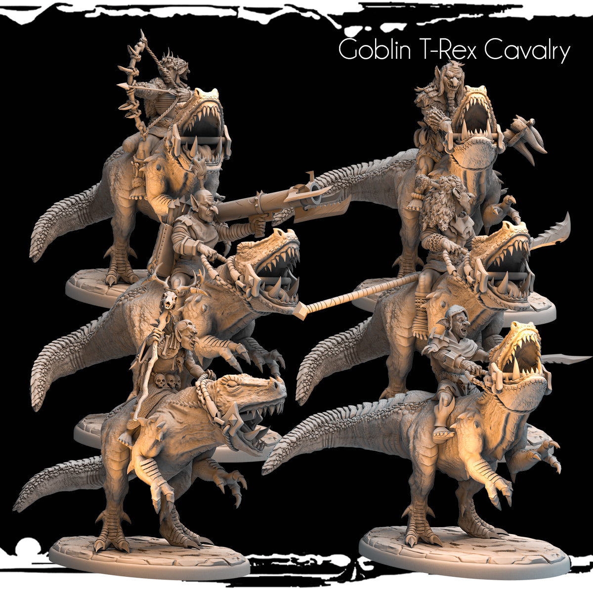 Monolith Arts - Greenskins - Goblin Cavalry - DnD/TTRPG Figure/Miniature