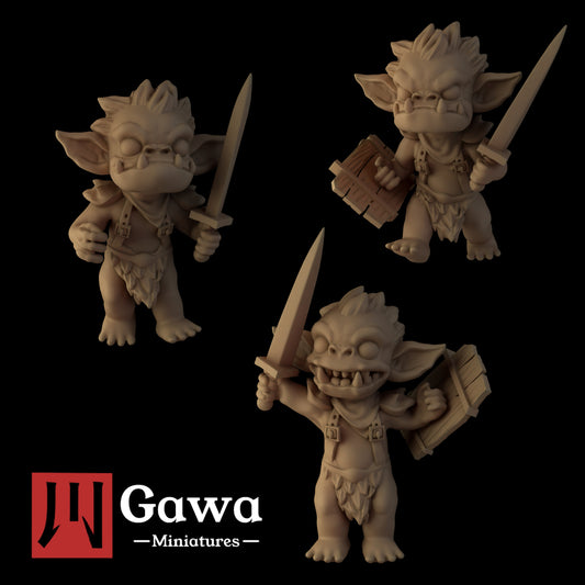 Gawa Miniatures - Adorable Goblin Warriors - DnD/TTRPG Figure/Miniature