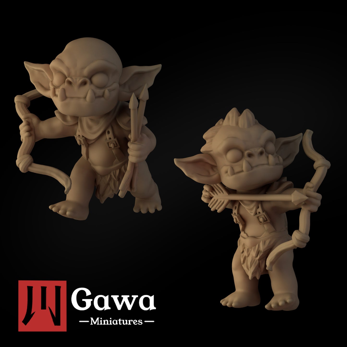 Gawa Miniatures - Adorable Goblin Archers - DnD/TTRPG Figure/Miniature